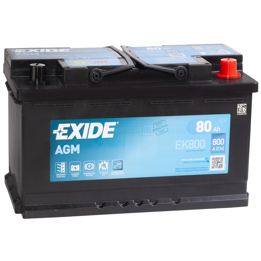 Battery Exide Start Stop AGM EK800 Exide Start Stop