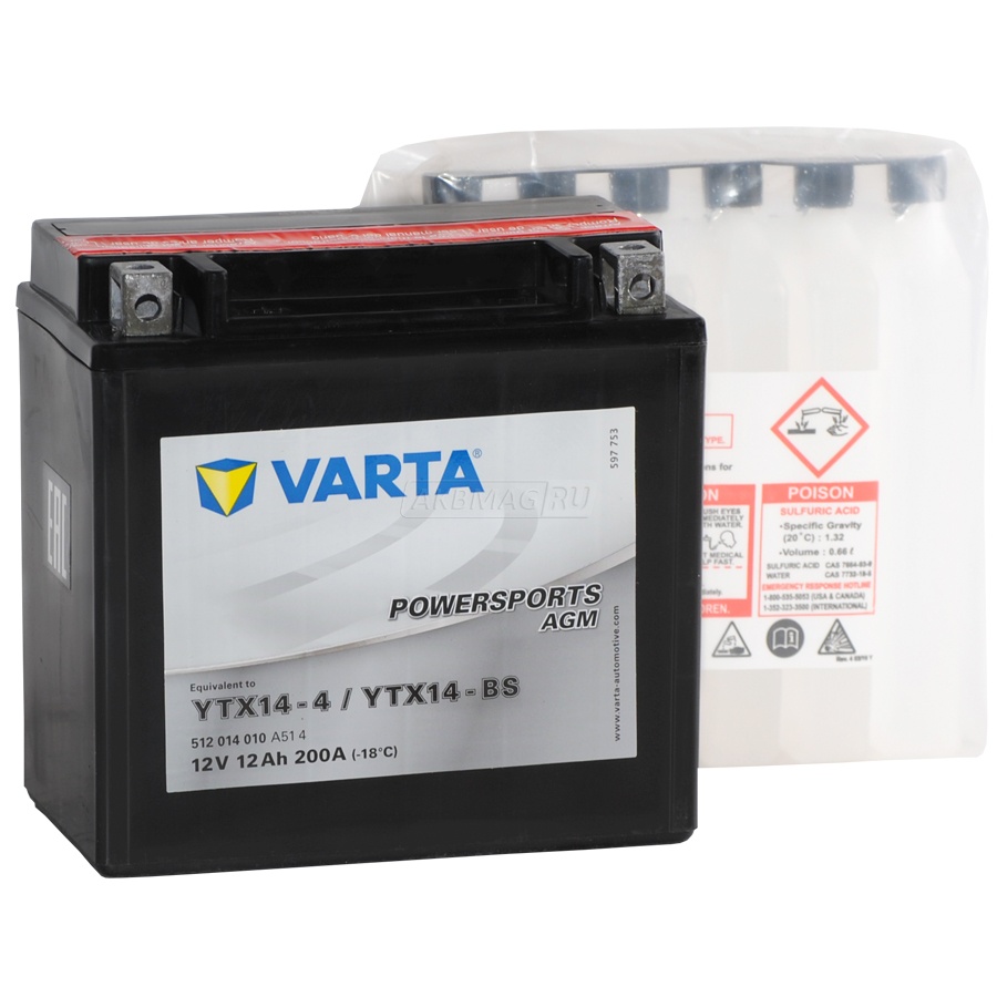 VARTA Powersports AGM YTX14-BS