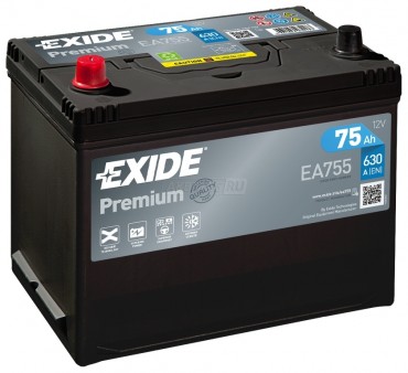 EXIDE Premium 75L EA755 630A 267х172х220