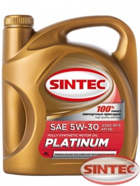 SINTEC PLATINUM SAE 5W-30 API SN, ILSAC GF-5 4л